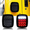PNNNU 16 LEDs Universal Rücklicht Bremse Rückfahrlicht Für Jeep Wrangler YJ TJ CJ JK 2 Stück,Smoke