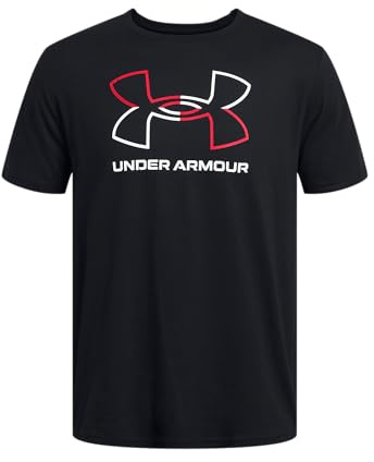 Under Armour UA GL Foundation Update Camiseta de manga corta para hombre, camiseta estampada para hacer deporte, color negro/rojo/ blanco