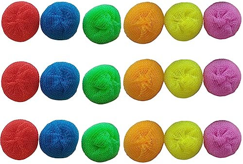 Kunststoff-Geschirrschrubber für Geschirr, kratzfestes Nylon, rund, Scheuerschwamm für Kochgeschirr, bunte Netz-Scheuerschwämme (18 Stück)