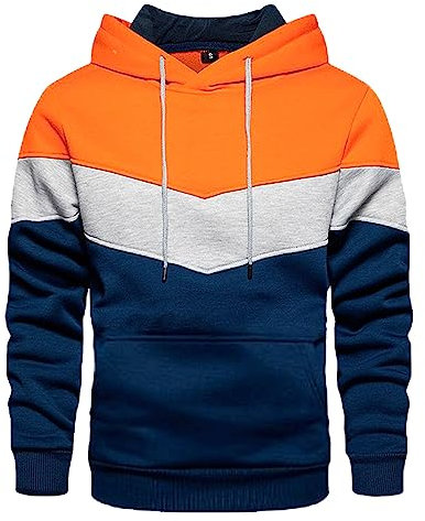 Einfarbige Sweatshirts für Herren, ultimative Baumwolle, einfarbig, schwerer Pullover, Kapuzenpullover, Sweatshirt, einfarbige Sweatshirts, Orange-A, XXXXL