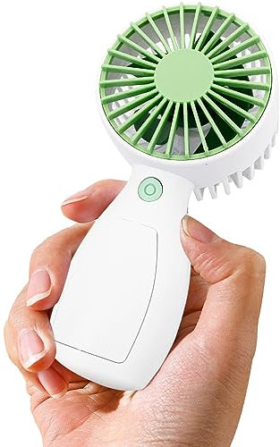 Ichigo Ichie Mini Ventilador Eléctrico de Mano Recargable, Ventilador Portátil Pequeño con USB de Viento fuerte, Ideal para Hogar, Oficina, Viajes, Picnic (Verde)