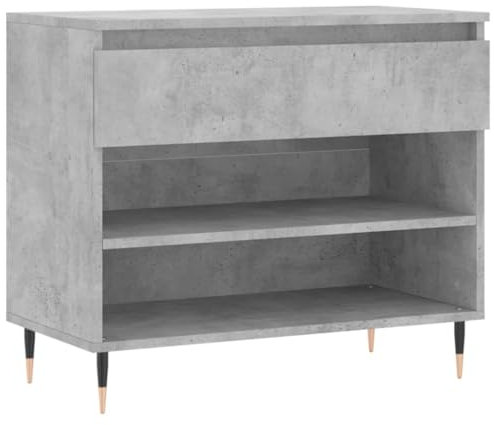 vidaXL Schuhregal, Schuhschrank mit Metallbeinen, Schuhaufbewahrung mit viel Stauraum, Flur Schrank Schuhablage Schuh Organizer, Betongrau Holzwerkstoff