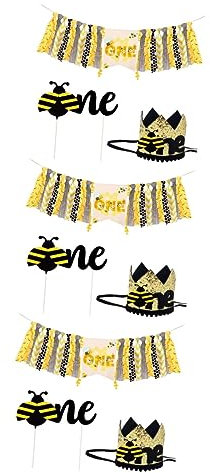 Toyvian 9 Stk Kinderparty Schmuck Für Kinder Bienen-party-dekorationen Bienen-motto-party Cupcake-verzierung Cupcake-topper 1 Geburtstagsfeier Honig Schatz Pappbecher Baby