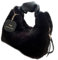 Damen-Plüsch-Hobo-Umhängetasche, klein, mit Verschluss, für Shopping, Reisen, Schwarz