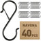 40 Pcs S Hooks Hanging Safety Buckle, 3.5 Inch Stainless-Steel Heavy-Duty S Hooks, Kitchen Pot Rack Hooks, Closet Hooks for Hanging Kitchen Utensil, Pots and Pans, Clothes, Plants, Towels, Bags