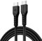 TECHGEAR 1m Câble USB C vers USB C 60 W, Câble tressé de Type C vers C Charge Rapide Compatible avec iPhone 15, iPad Pro, MacBook, Samsung Galaxy S24/S23/A14/A15/A25/A35/A34/A55/A54/A05s/A04s - Noir