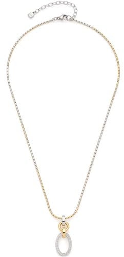 JEWELS BY LEONARDO Halskette Lena • Rundanker-Kette aus bicolorfarbenem Edelstahl • mit Zirkonia-Steinchen besetzter Anhänger • 4 2-47 cm Länge • Damen Geschenk Schmuck • 023402