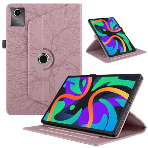 Funda para Lenovo Tab M11 (TB330FU) 11 Pulgadas Cover PU Leather Ángulos Ajustables Tablet FILP Case con Rotación de 360 Grados Carcasa y Función Soporte, Rosa