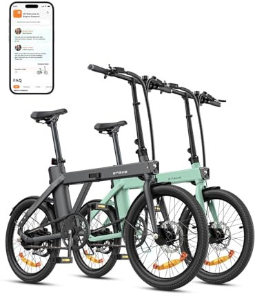 ENGWE E Bike mit APP-Ebike 36V 9.6Ah Akku bis zu 100km, E Bike Klapprad 250W Motor Max 25km/h, Elektrofahrrad 42Nm Drehmomentsensorik & Kohleriemen, E-Bike 3 Stufen-PAS Pendler für Stadt P20