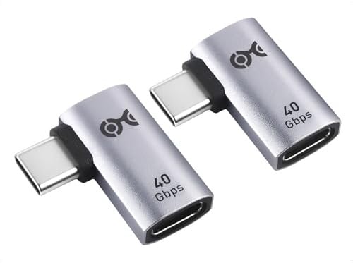 Cable Matters 2-Pack, 40Gbps USB-C Flat Right Angle Adapter