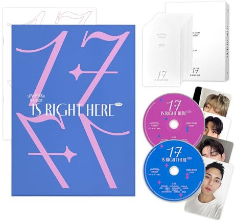 SEVENTEEN - BEST ALBUM [17 IS RIGHT HERE] (DEAR Ver. - Random Ver.) Outbox + Hardcover Binder + Booklet + Lyric Book + CD-R + Random Photocard + 2 Pin badges + 4 Extra Photocards