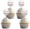 24 Stück Basebälle Cupcake Toppers für Baseball Thema Party und Sport Geburtstag Party Dekoration