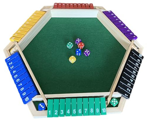 TQEBWUS Shut The Box Würfelspiel,Shut The Box Würfelspiel Reisen - Shut The Box Würfelspiel aus - Wasserdichtes, reisefreundliches Spiel. Klassisches Tisch- und Pub-Brettspiel für 6 Spieler für