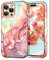 Petocase for iPhone 14 Pro Max Case 6.7 inch (2022), Marble Pattern 3 in 1 Heavy Duty Full Body Shockproof Hard PC+Soft Silicone Drop Protective Women Girls Cover for iPhone 14 Pro Max, Rose Gold
