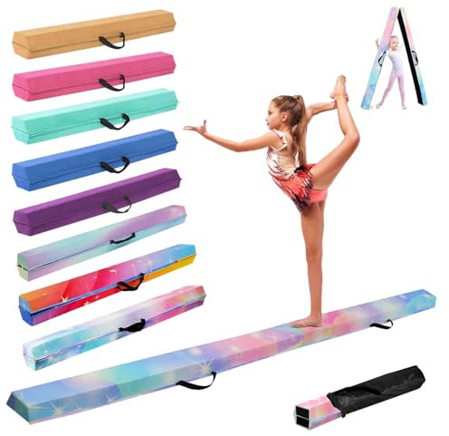 SportBob Schwebebalken für Zuhause, 270cm Balken Turnen Klappbar Tragbar für Kinder Erwachsene, Gymnastik Balken Balance Beam mit Rutschfester Gummiboden für Professionelle Turner oder Anfänger