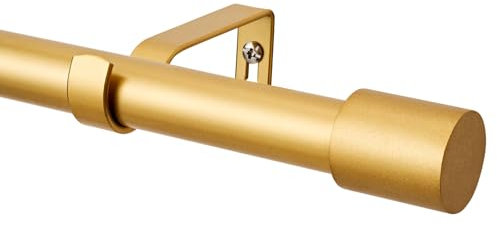 Endkappen Endkappen Endkappen Endstücke 2,5 cm Durchmesser Gold Ausziehbare Gardinenstange 76 bis 320 cm mit 3 Stück Halterungen 30 bis 320 cm Heavy Duty Gardinenstange für Wohnzimmer, Schlafzimmer,