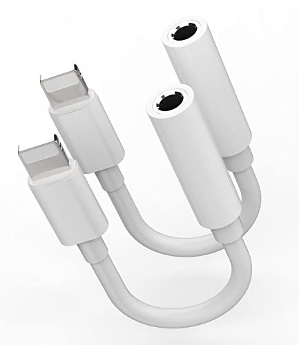 Adattatore per Lightning a 3.5mm Cuffie Jack(2pack) per iPhone14 13 Auricolari Aux Audio Cavo per Apple MFi Certified Auto auricolare Accessori Cuffiette Sdoppiatore per iPad pro air headphones 3,5mm