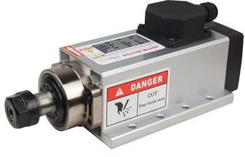 2200 W 220 V CNC-Frässpindelmotor, quadratischer 2,2 kW luftgekühlter Spindelmotor 20–400 Hz 24.000 U/min 4 Lager für CNC-Fräsmaschine, Gravieren, Schneiden von Holz, Kunststoff, Aluminium, Acryl, P