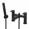 Architeckt® Lund Bathroom Bath Shower Mixer Tap Handset Hose Attachment Twin Lever Handle for Bathtub Modern, Matt Black
