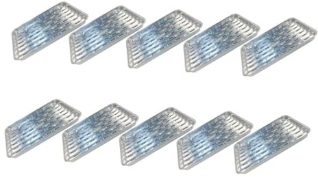 MAGICLULU 10 Piezas parrilla perforada sartén de papel de aluminio moldes para hornear de aluminio barbacoa exterior planchas de asar sartenes grandes de aluminio bandeja de aluminio Silver