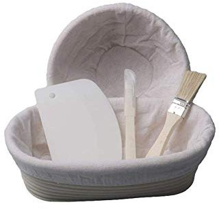 UGD8TQR Baguette-Teigkorb Brotgärung, Rattan Korb Set mit Leinenfutter, Messer und Schaber Bürste (Color : 7pcs Set)