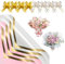 20 Blatt Blumen Papier Blumenpapier Blumenstrauß Papier mit 20 Band Blumen Geschenkpapier Wasserfeste Bouquetpapier Packpapier (58cm) (Rosa Goldrand Weiß Goldrand)