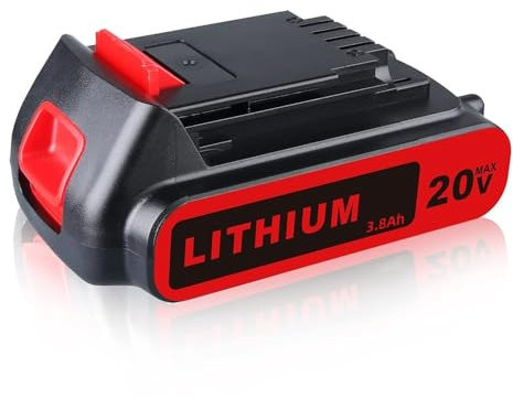 2 Packs LBXR20 18V 3.8Ah Li-Ion Battery Replacement for BLACK+DECKER 18V Battery Compatible with BLACK+DECKER 18V BL2018 LBXR2020-OPE LB20 LBX20 BL2018-XJ GKC1825L GTC1850L20 STC1820 Cordless Tools