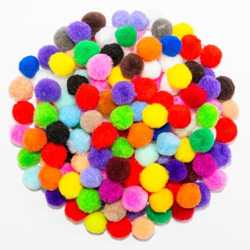 300 Pcs 20mm Pom Poms Large Assorted Fluffy Pompoms | Multicolor Fuzzy Balls Pompoms for Crafting DIY Crafts Home Decorations Camp Projects Bags Hats DIY Cellphone Accessory