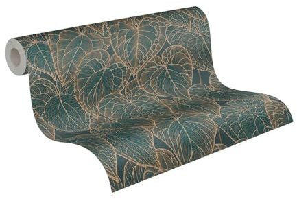 Livingwalls Designer Wallpaper Daniel Hechter - Strong Non-Woven Wallpaper with Floral Design - 10,05 m x 0,53 m - Brown, Green, Gold, Metallic - Made in Germany - 781281