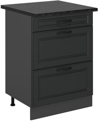 Vicco Mueble bajo de Cocina R-Line, Antracita casa de Campo, 60 cm con cajones, ET Antracita