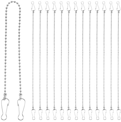 DECHOUS 24 Stück Hängende Ketten Mit Haken - 28 Cm Metall Hängeketten Für Blumenampeln - Fensterbilder Und Glasmalerei Aufhängungsketten in Silberfarben