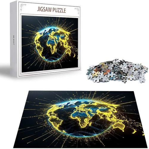 Weltkarte Puzzle 3000 Teile Szene Puzzle Erwachsene, Holzpuzzle Erwachsene, DIY Groß Puzzelmatten, Premium Quality Klassische Wooden Jigsaw, Holzpuzzle ab 14 Jahren für Jungen, Geschenke Mädche S-413
