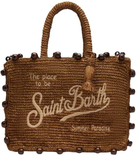 Saint Barth MC2 MC2 BORSA A MANO TOTE COLETTE RAFIA MARRONE - UNI