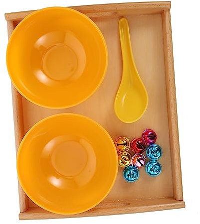 BESPORTBLE Montessori Scooping Bell Toy Mit Holztablett Buntes Kinderspielzeug Für Frühlernzentren Pädagogisches Lernspielzeug Feinmotorik Und Konzentration Im Kindergarten