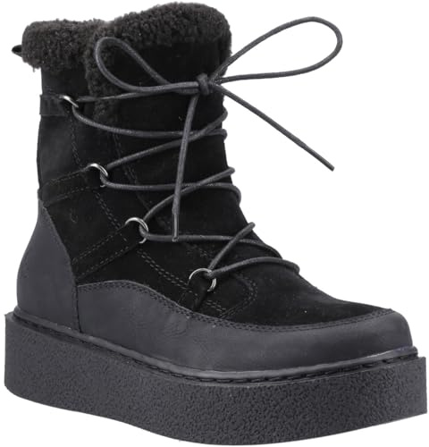 Hush Puppies Bronte Suede Women's Black Winter Mid Calf Boots - UK 6