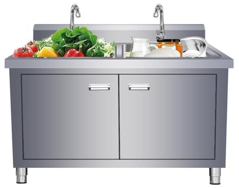 Genérico Mueble para Fregadero de Dos Senos con protección contra Salpicaduras, de Acero Inoxidable Reforzado, para baño y Cocina, diseño Duradero (120 x 80 x 60 cm)
