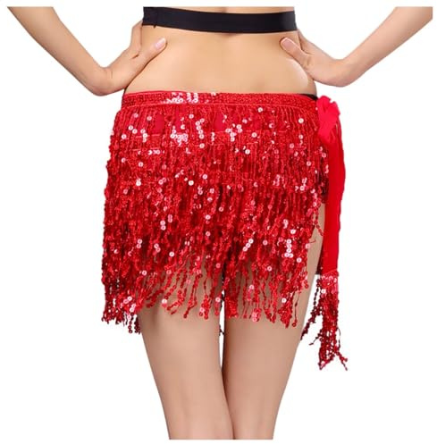 Generico Gonna Paillettes Minigonna Paillettes Donna Pantaloncini Glitter Longuette Natalizia Shorts Eleganti Fucsia Gonne Natalizie in Tulle Vestito Satin Oro Pelosa Bambina Rossa Corta Taglia Unica