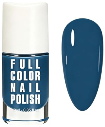 Blue Nail Varnish - Navy Blue Nail Polish Quick Dry - 10ml DarkBlue Nail Art Polish - Long Lasting Breathable Nail Polish for Women DIY Manicure - No UV Lamp Required