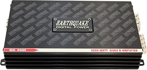 Earthquake Sound Mini D2000 (Gen 2) Mono Class D Car Amplifier, 2000 Watts Peak Power,Black, Red, White