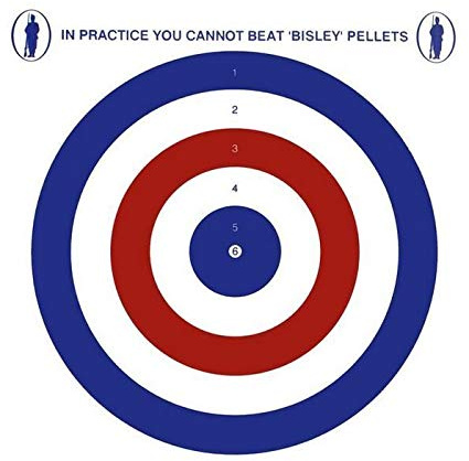 Bisley 100 Red White & Blue 17cm (6.75) Card Airgun Targets Air Rifle Pistol Hunting Practice Zero