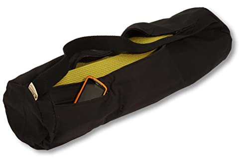 Bean Products Yogamatten-Tasche aus Baumwolle für hervorragenden Schutz, Schwarze Yogamatten-Tragetasche 2 Größen, hergestellt mit Aufbewahrungstasche, strapazierfähige