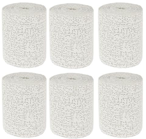 Ideen mit Herz Gipsbinde, je 5m x 10 cm | 6 Rollen = 30m | Binden zum Basteln, zum Nehmen eines Abdrucks, Modellbau, Kunst, Babybauch | Hautfreundlicher Gips | Großpackung
