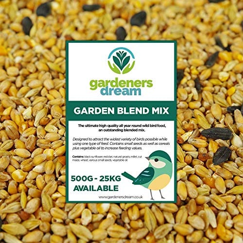 GardenersDream Simply Nutritious Wild Bird Food Mix | Husk Free Garden Seed | Contains Black Sunflower, Wheat and Small Seeds | Natural Feed Mixture | Protein Rich Balanced Vitamin Recipe (10KG)