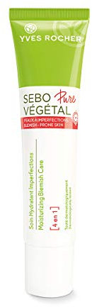 Yves Rocher Sebo Pure Végétal Face Moisturizing Blemish Care 4 in 1 with Salicylic Acid, for Acne-prone Skin 40 ml tube