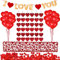 Jangostor Valentinstag Dekorationen Kit 1000 Stück rote Rosenblätter 10 Stück Herz Luftballons 6 Stück Herz Girlande Ich Liebe Dich fühlte Girlande Banner Tischläufer für Valentinstag Dekor