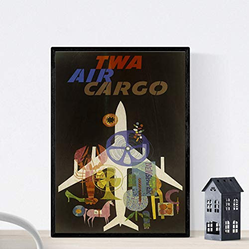 Nacnic Vintage Poster Vintage Poster Europa. Frachtflugzeug. A3 Größe