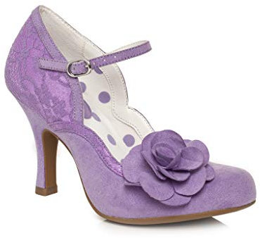 Ruby Shoo Women's Lilac Josie Lace Mary Jane Pumps UK 8