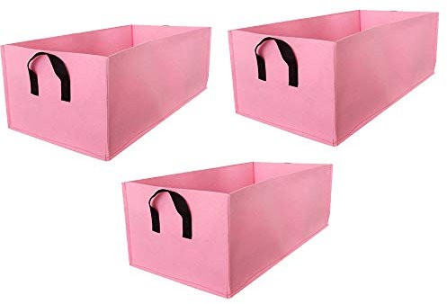 Mintice 3Pcs réutilisable Grand Sac à Plantes Sac de Culture pour légume Plantation Croissance latérale Pots récipient Jardin pour Pomme de Terre, Tomate, Carotte Rose (40 * 30 * 20cm)