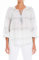 Max Studio Women's Split Neck Plaid Woven Top, White/Black, Small