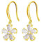 925 Silber Ohrringe mit Funkelndem Edelstein-Katzenauge Hängend, Blumen Ohrhänger für Damen, Frauen, Mädchen Sterling Silber Blüten (Gold)